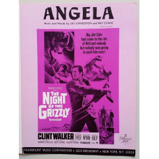 The Night of the Grizzly - "Angela"  Sheet Music- Song by Clint Walker